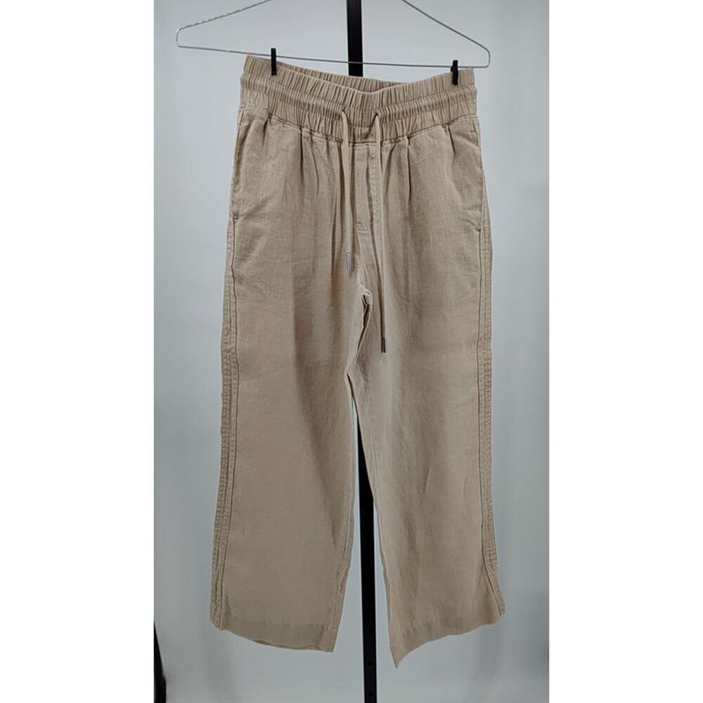 Quince Beige Drawstring Wide-Leg Pants